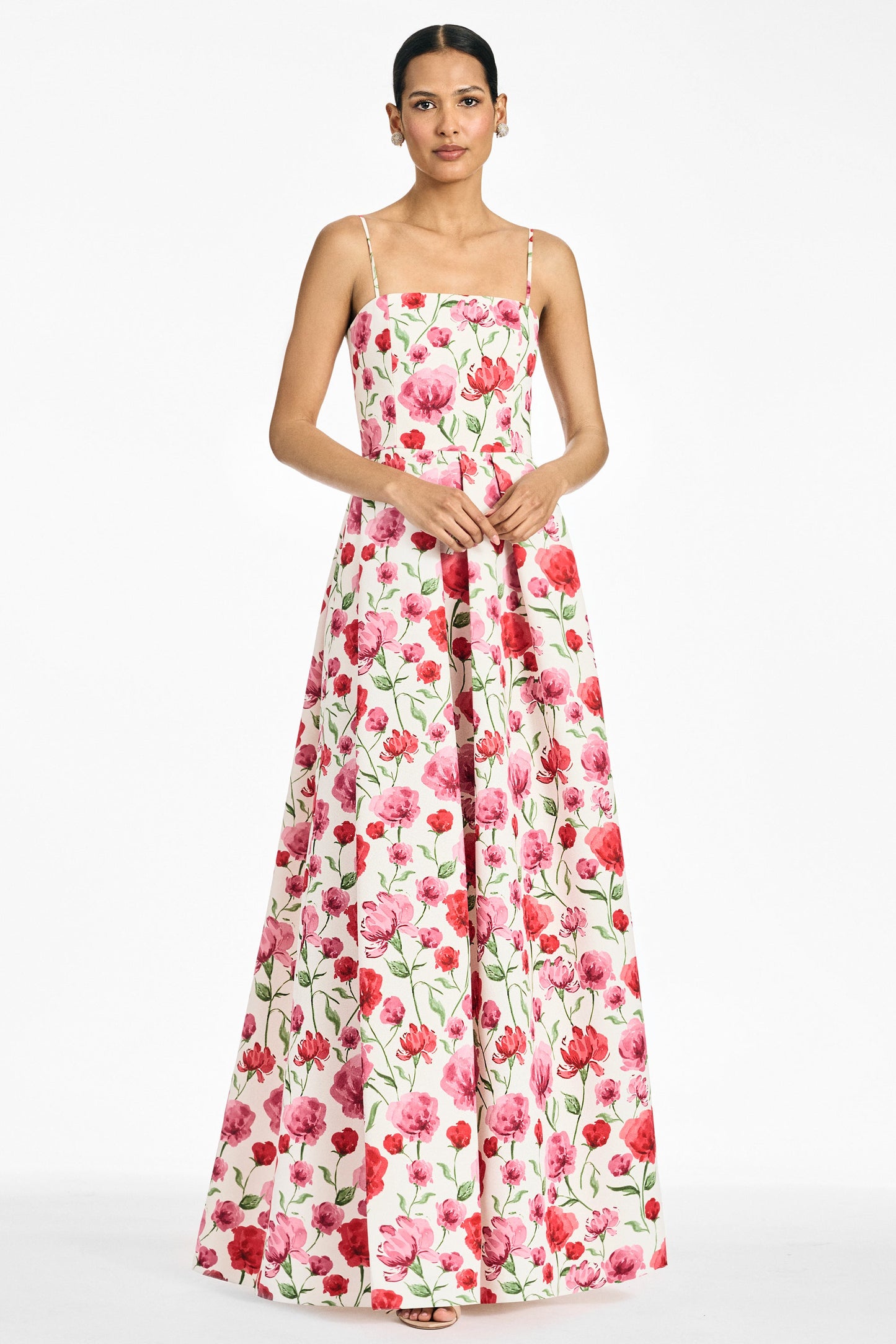 WATERCOLOR POPPIES Beau Sapphire Rose Gown