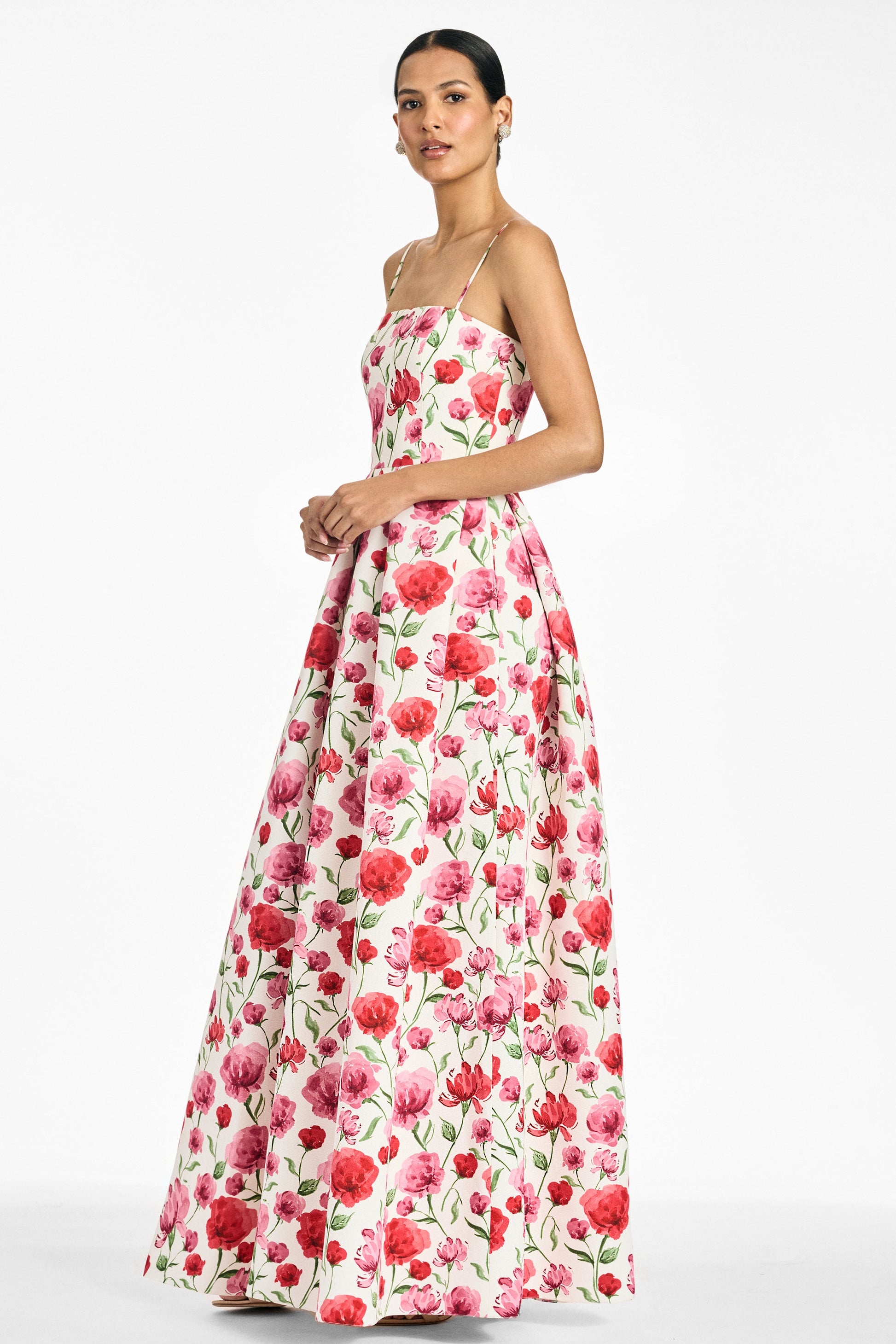 WATERCOLOR POPPIES Beau Sapphire Rose Gown