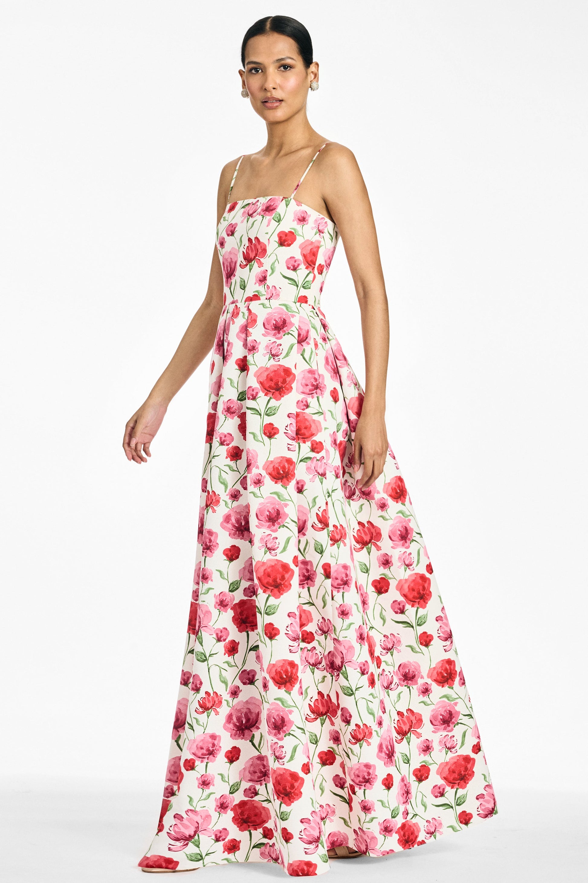 WATERCOLOR POPPIES Beau Sapphire Rose Gown