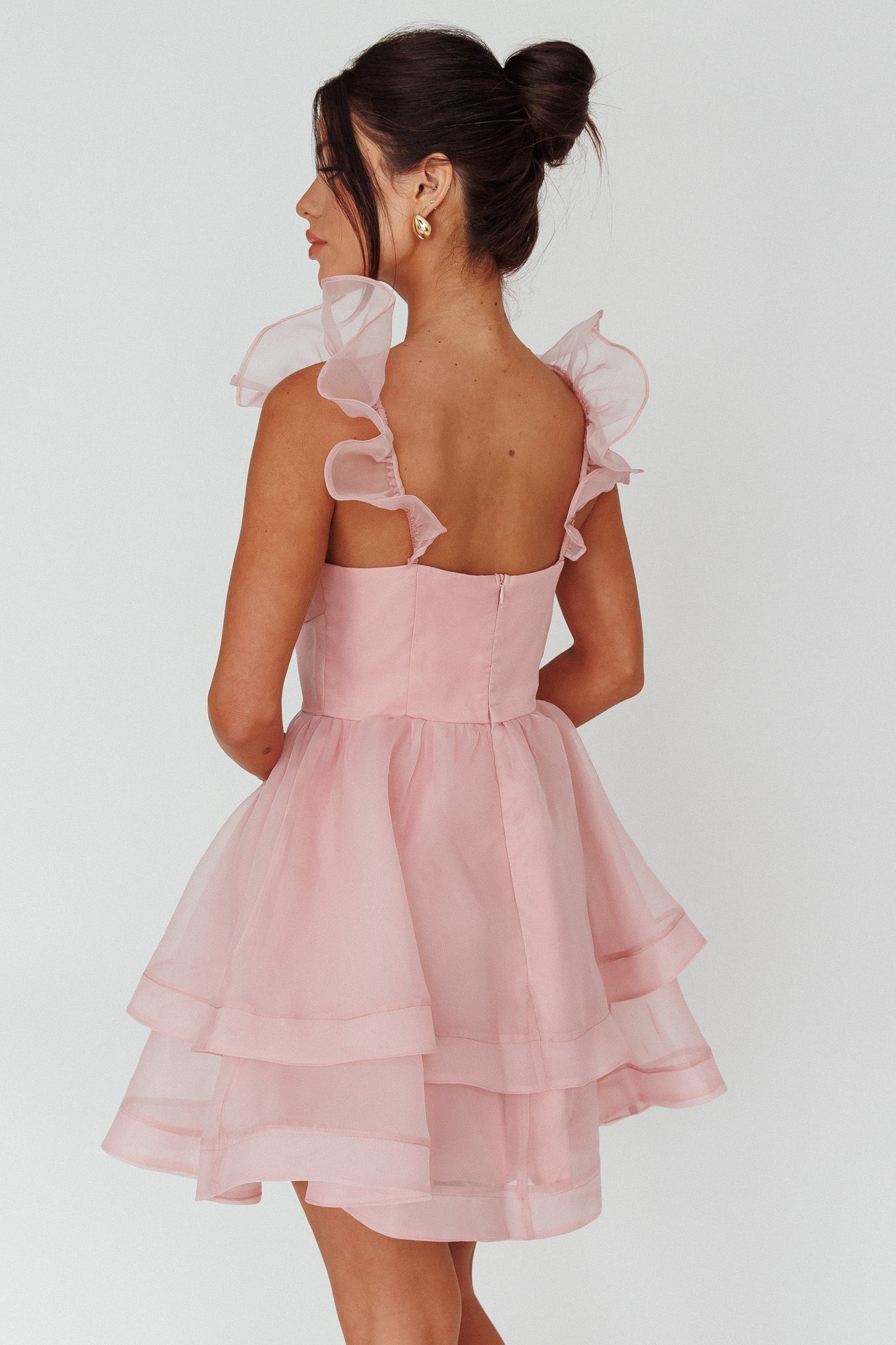 I've Got Sunshine Ruffle Strap Mini Dress Blush - M