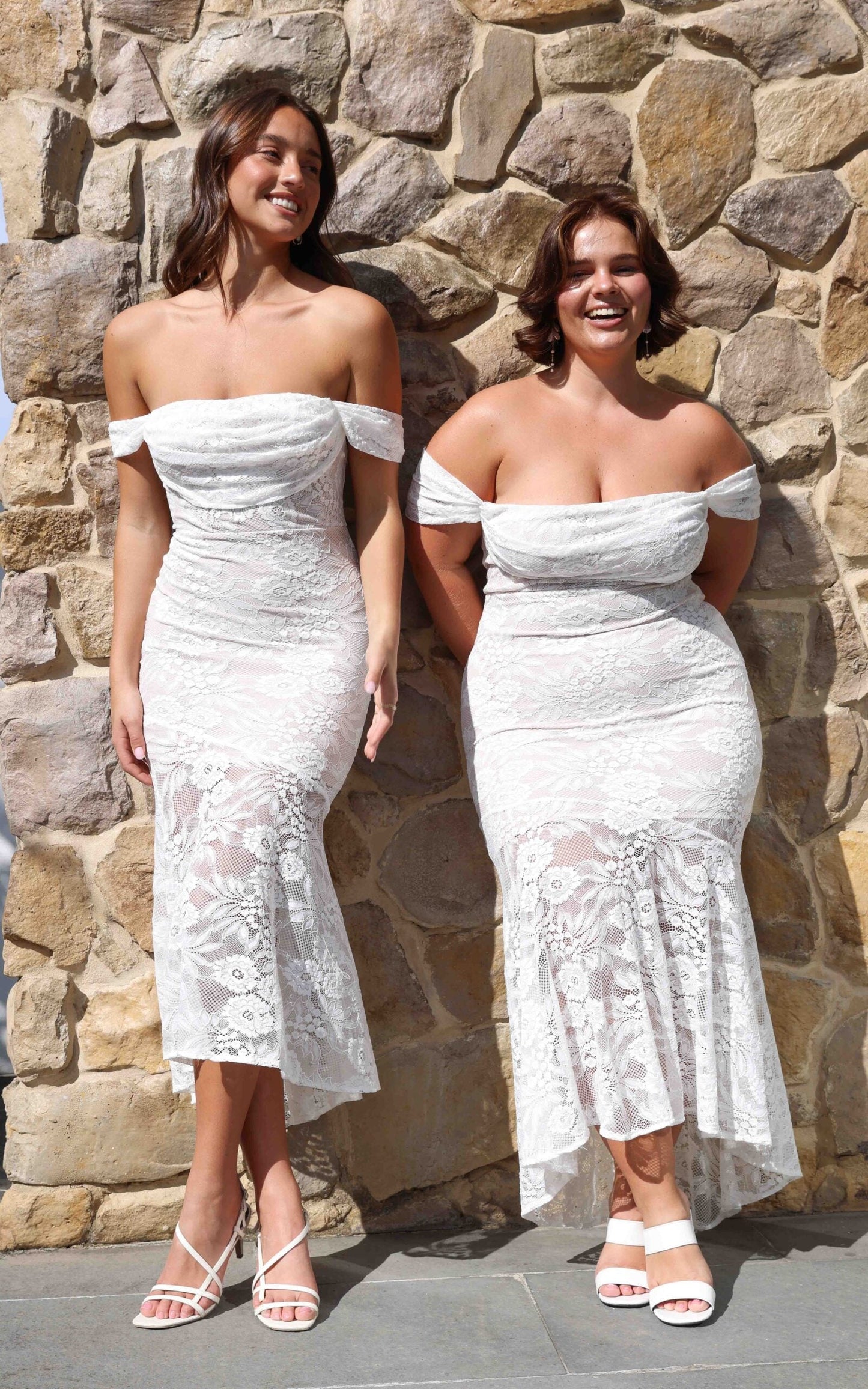 White Soriella Lace High-Low Maxi Dress in Wine