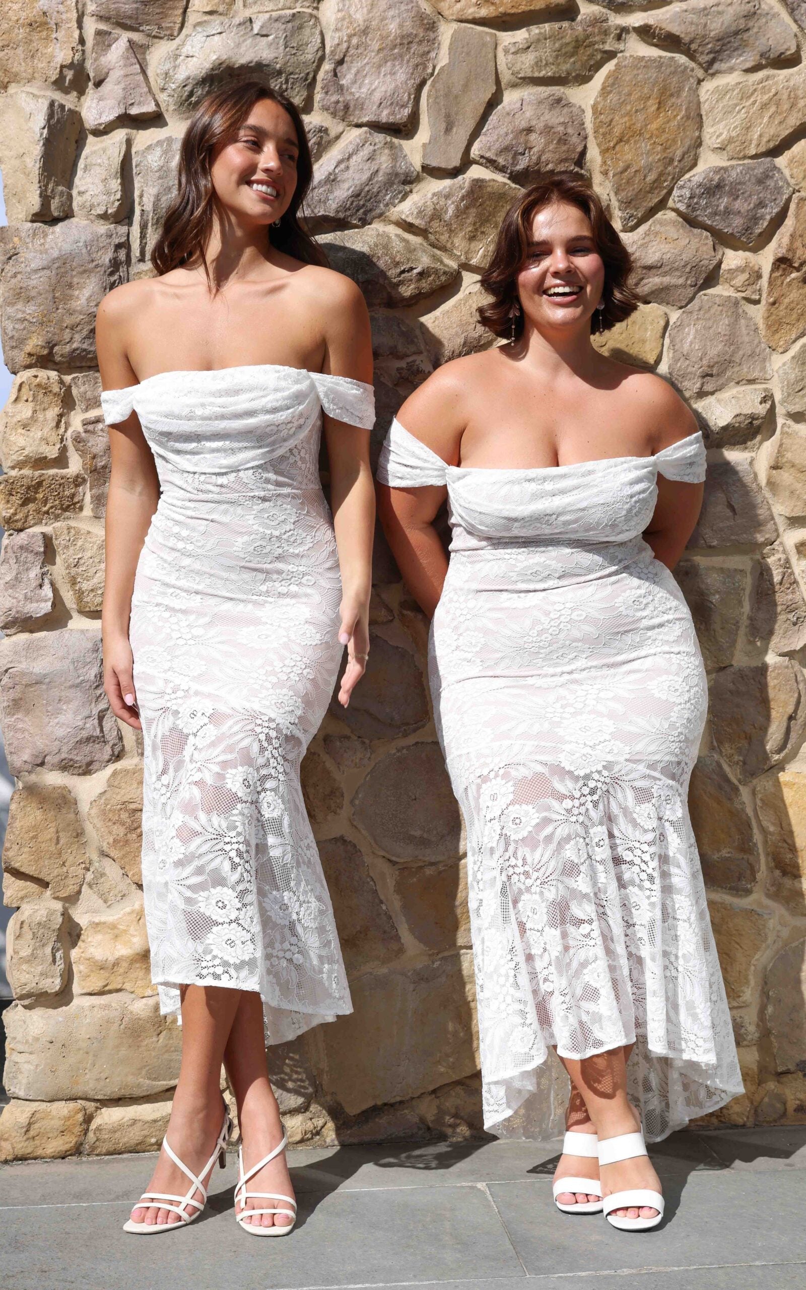 White Soriella Lace High-Low Maxi Dress in Wine