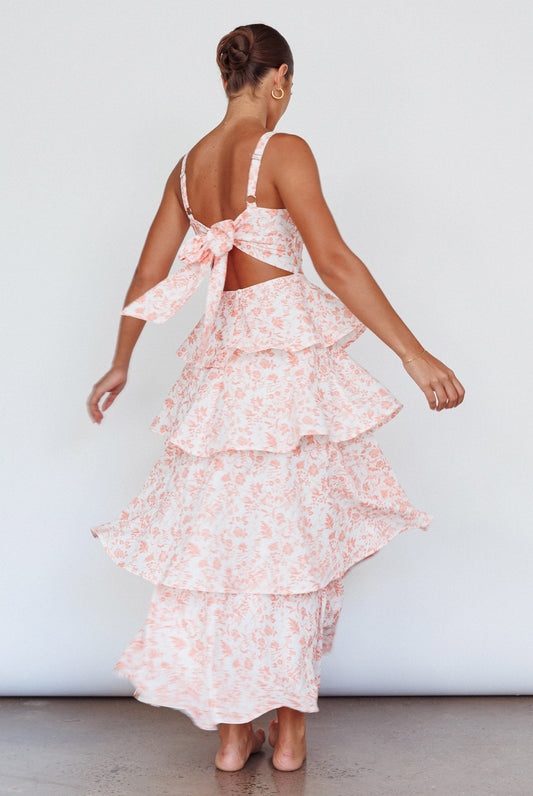 Margot Tiered Floral Midi Dress in Provence Bloom