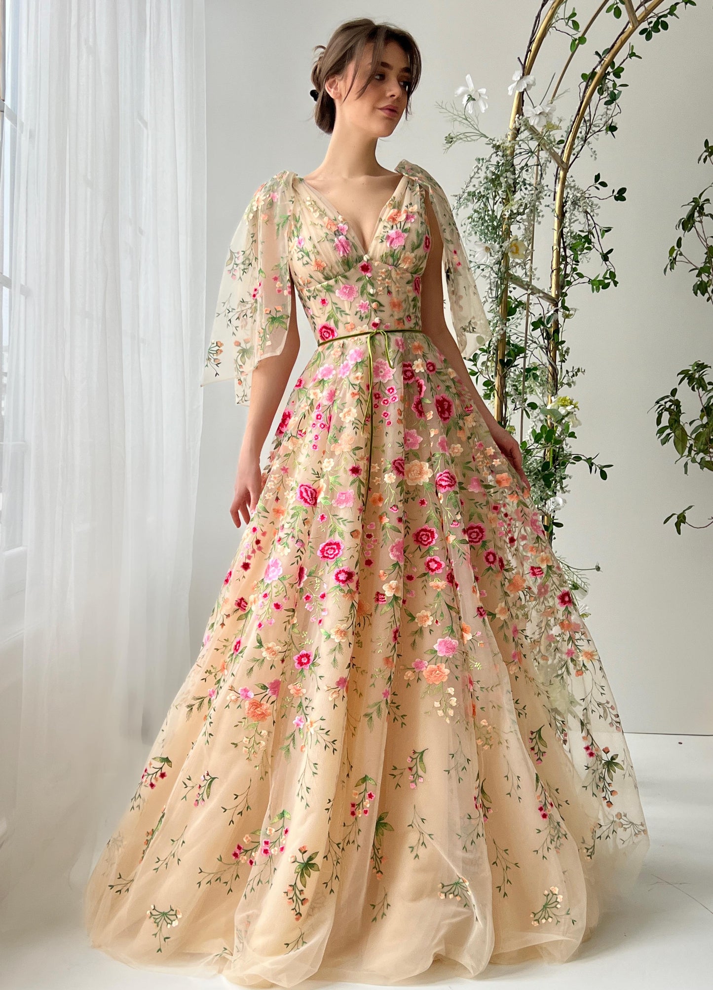 Lunaria Floral Evening Gown