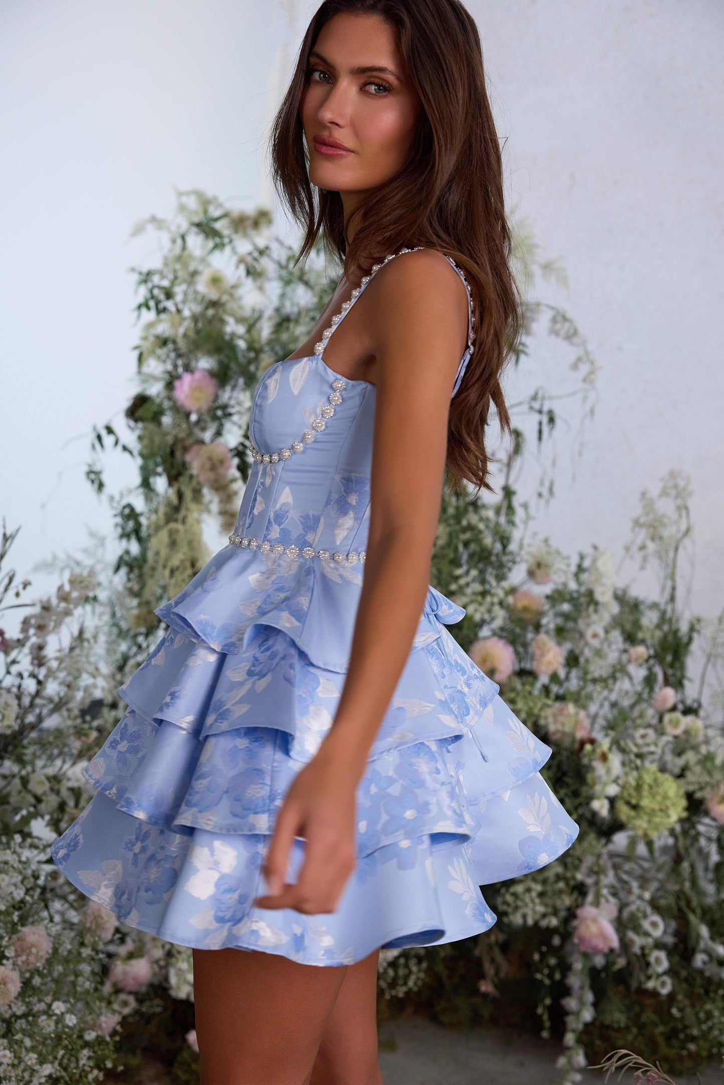 Chambray Blue Baroque Luciana Chambray Midi Dress