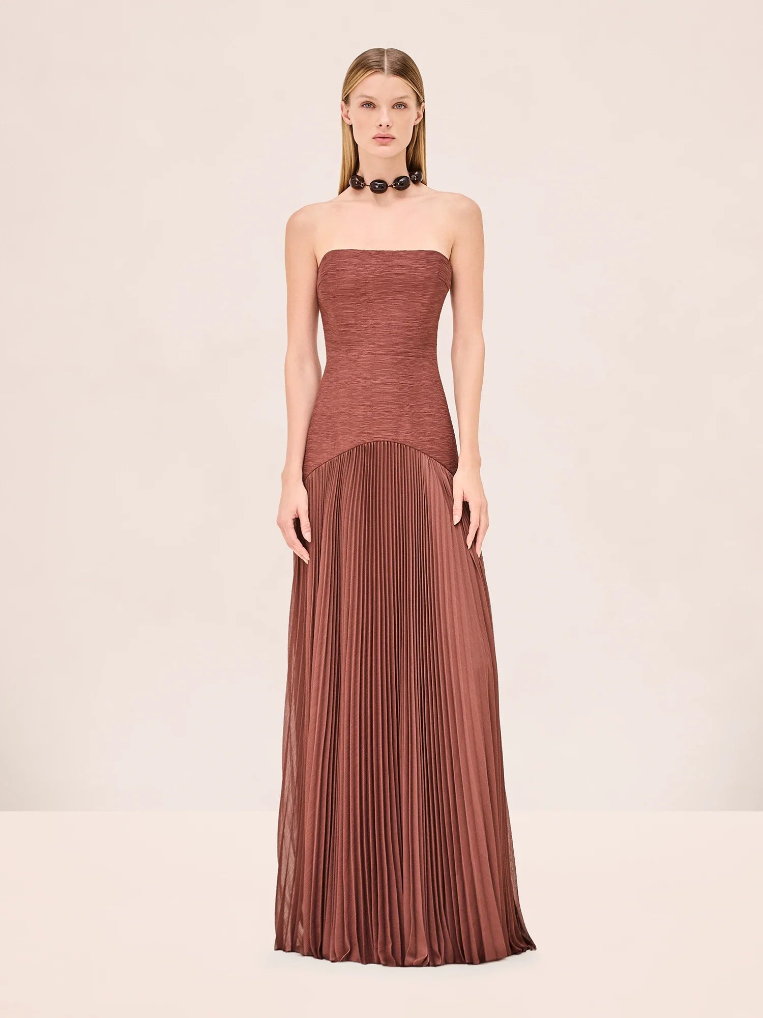 BROWN Sunniva Linen Shift Dress