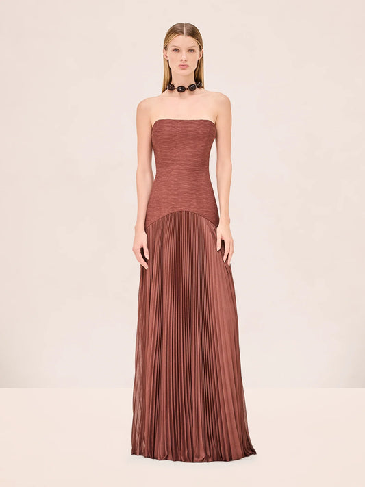 BROWN Sunniva Linen Shift Dress