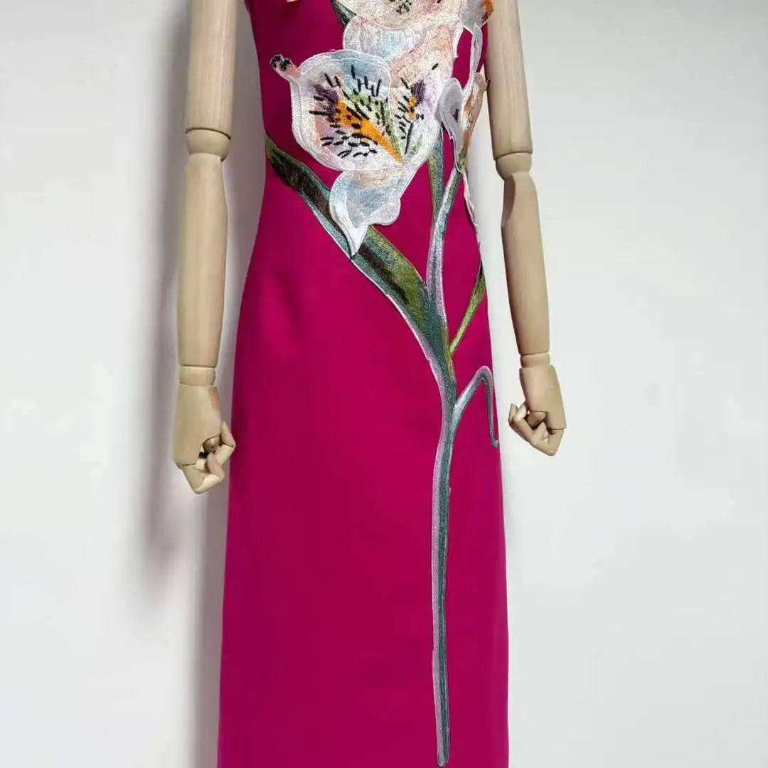 Red Margot Off-Shoulder Maxi Dress in Red