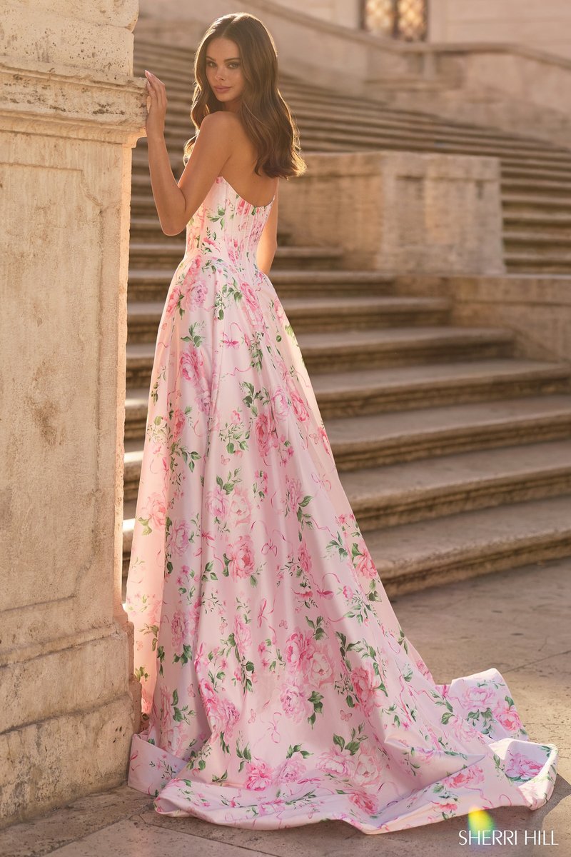 Pink Print Rosalie Floral Prom Dress