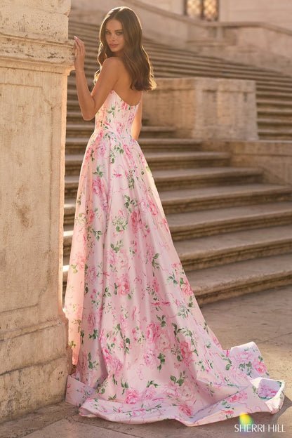 Pink Print Rosalie Floral Prom Dress