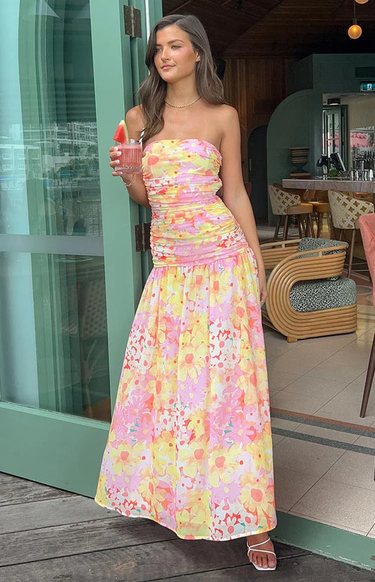 Sinclair Yellow Floral Maxi Dress