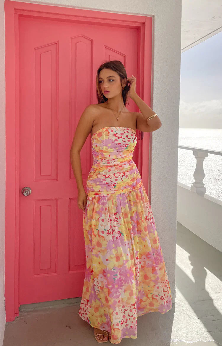 Sinclair Yellow Floral Maxi Dress