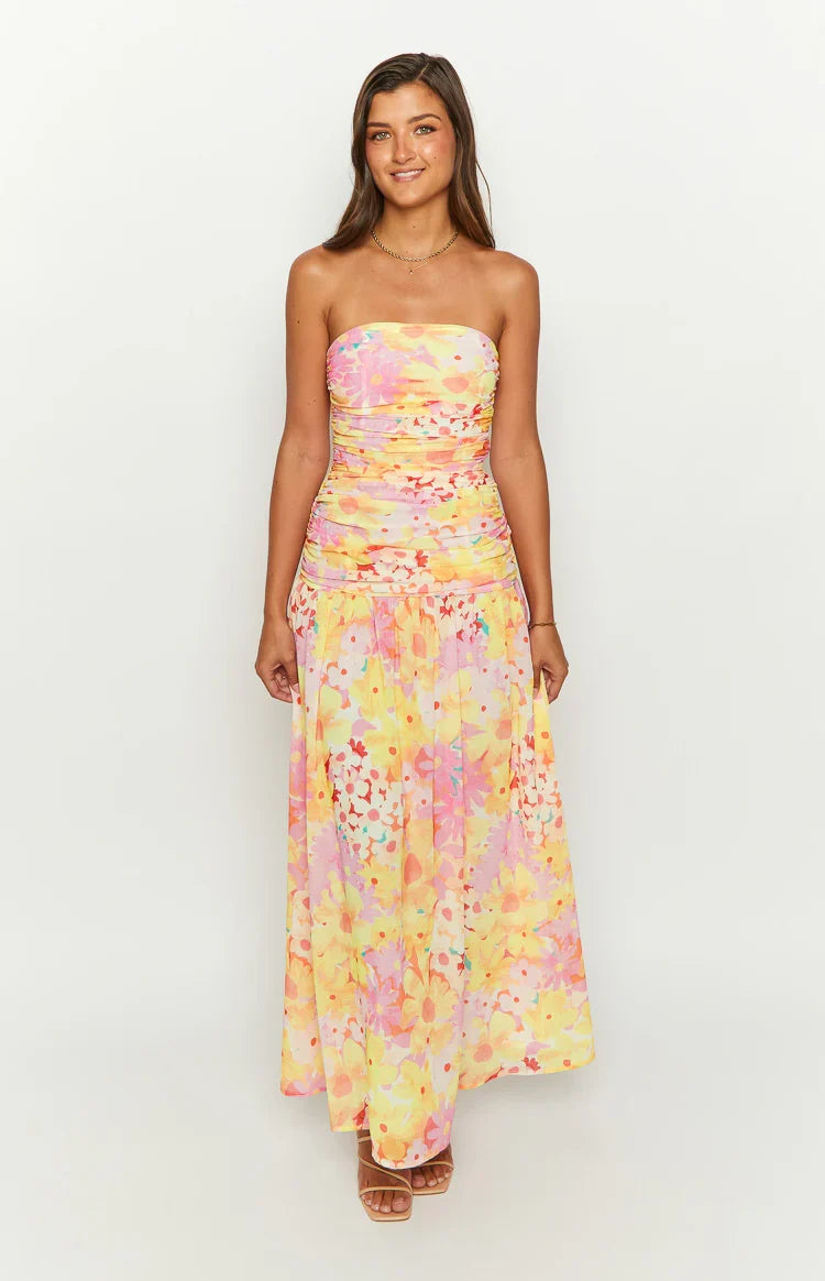 Sinclair Yellow Floral Maxi Dress