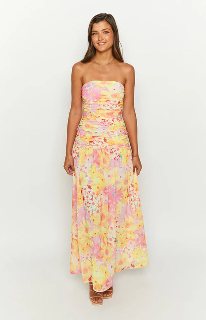 Sinclair Yellow Floral Maxi Dress