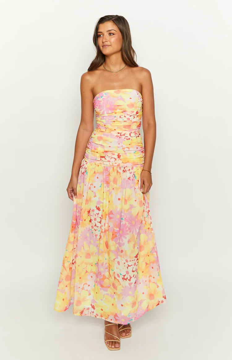 Sinclair Yellow Floral Maxi Dress