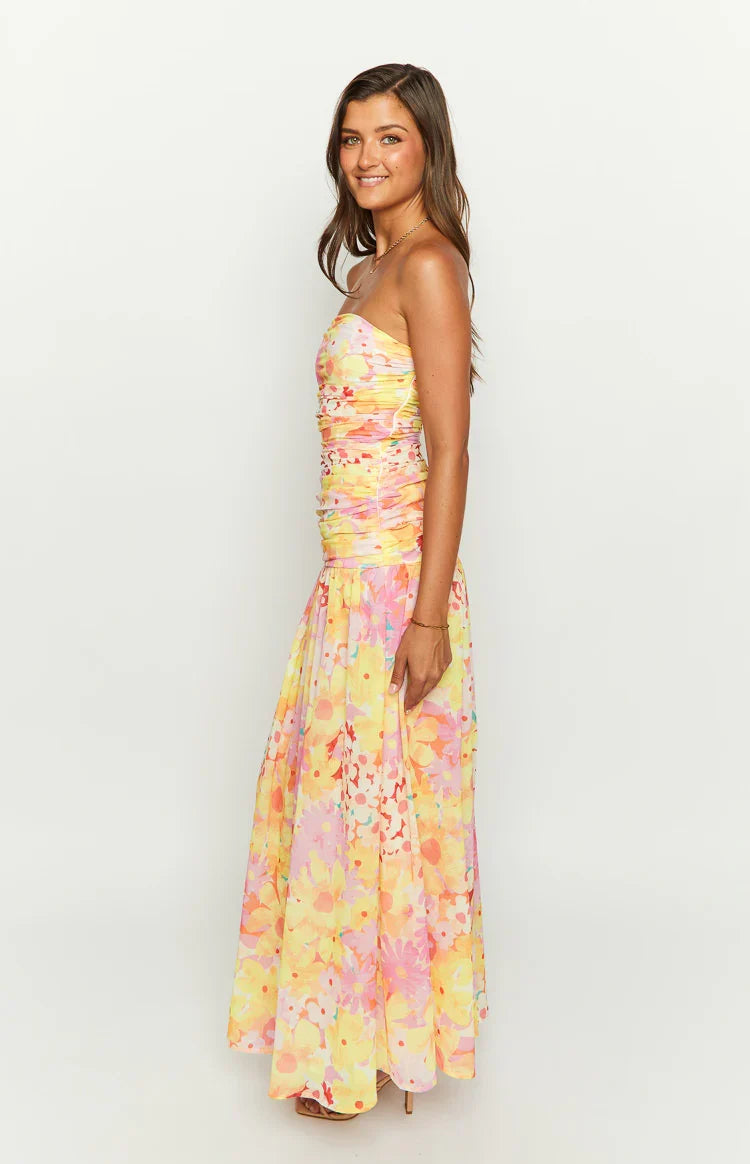 Sinclair Yellow Floral Maxi Dress