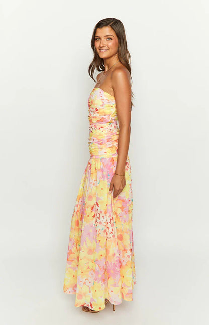 Sinclair Yellow Floral Maxi Dress