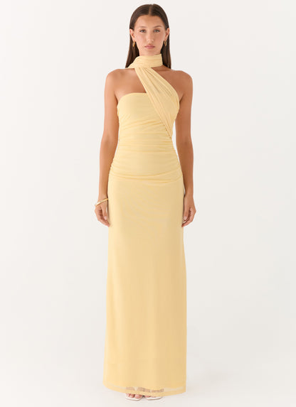 Yellow Songbird Floral Maxi Dress