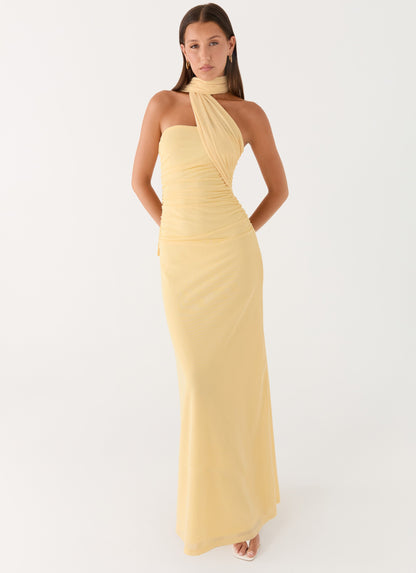 Yellow Songbird Floral Maxi Dress