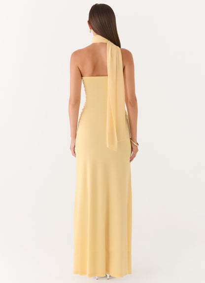 Yellow Songbird Floral Maxi Dress