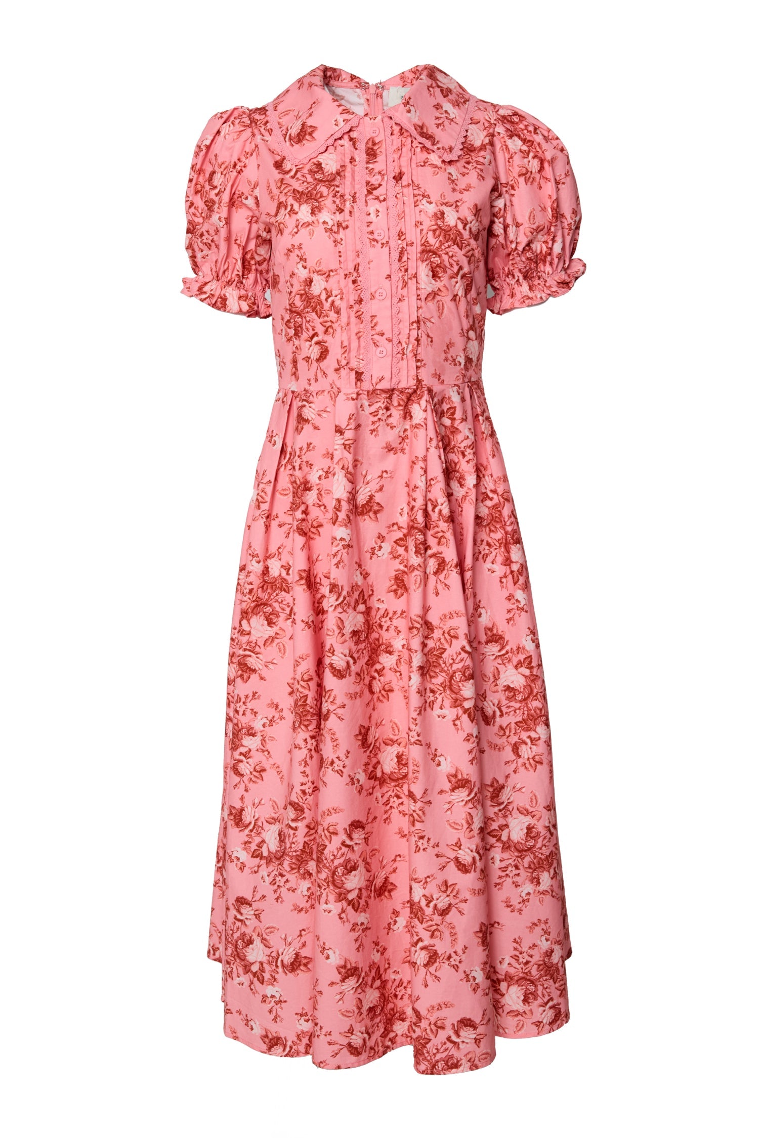 Desert Heritage Rose Sophia Silk Midi Dress in Blue Bouquet