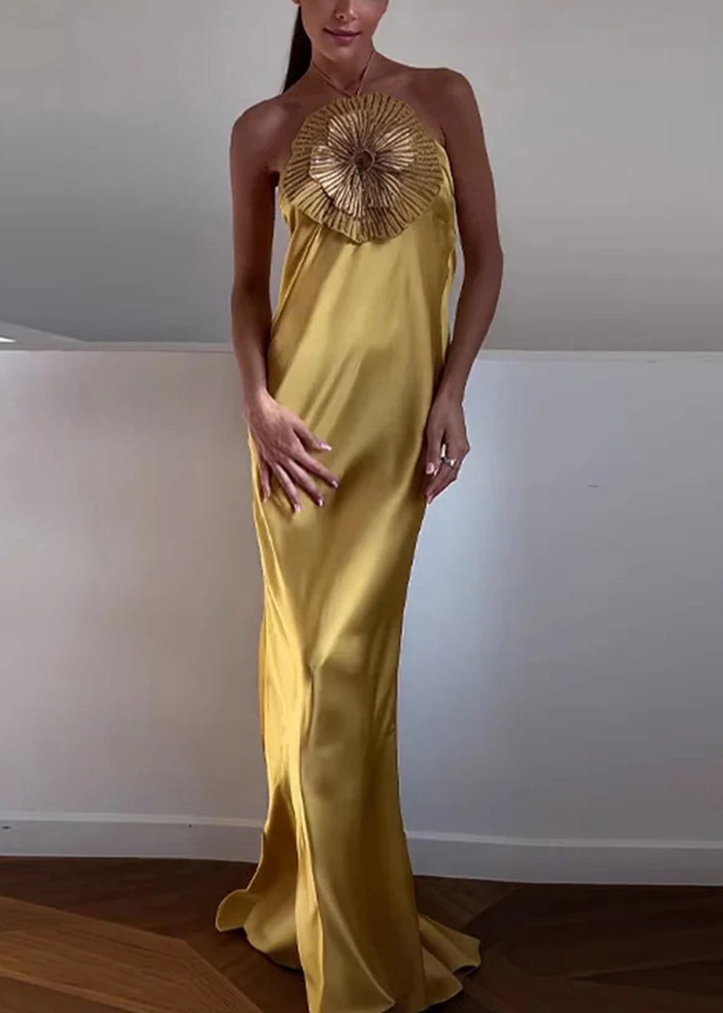 Margot Silk Beaded Floral Dress