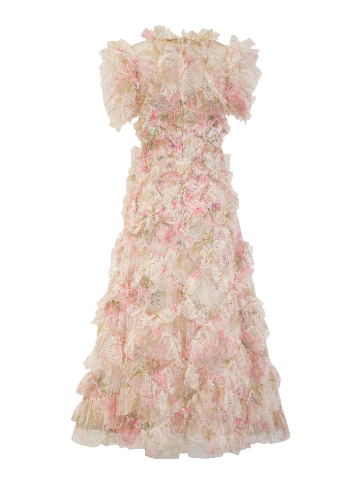 Apricot Arabella Floral Tulle Bridesmaid Dress