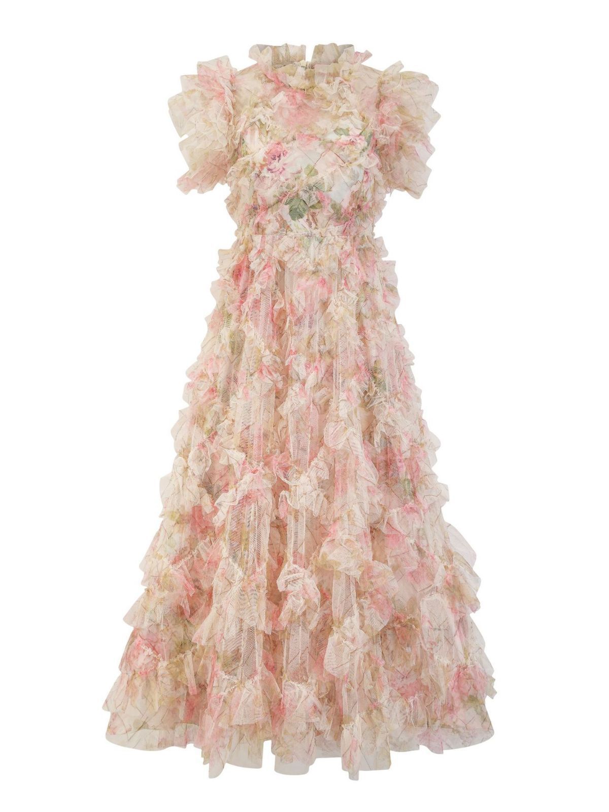 Apricot Arabella Floral Tulle Bridesmaid Dress