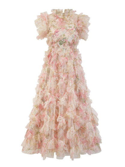 Apricot Arabella Floral Tulle Bridesmaid Dress