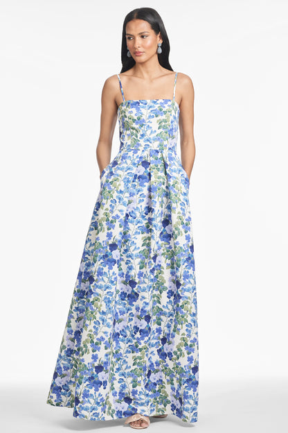 PANSY PRELUDE Beau Sapphire Rose Gown