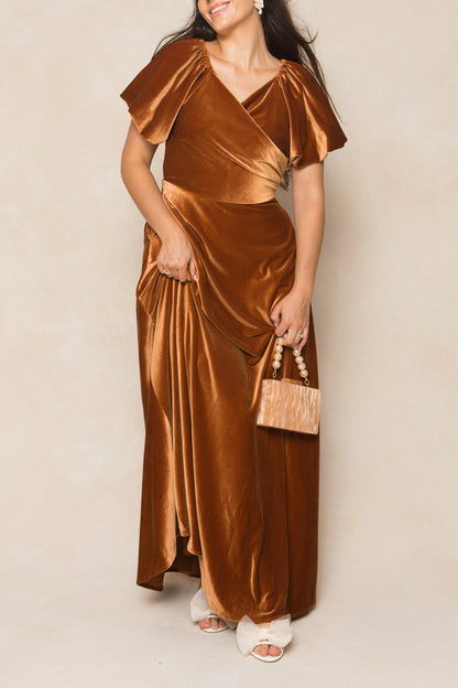 Amber Velvet Tessie Silk Slip Dress in Blush