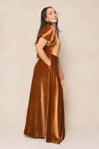 Amber Velvet Tessie Silk Slip Dress in Blush
