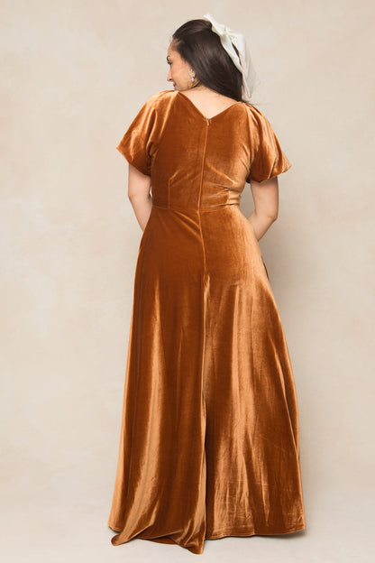 Amber Velvet Tessie Silk Slip Dress in Blush