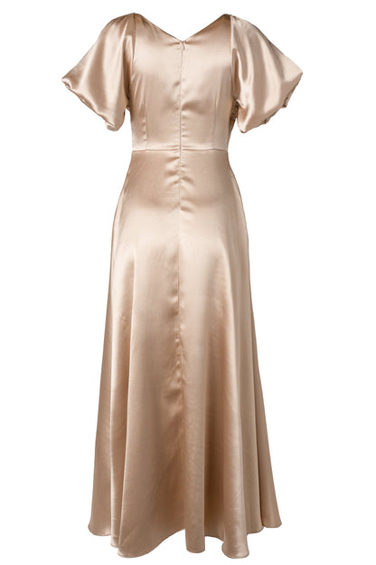 Champagne Tessie Silk Slip Dress in Blush