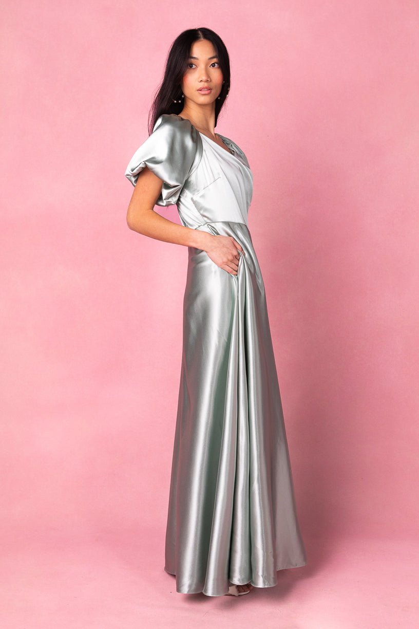 Sage Tessie Silk Slip Dress in Blush