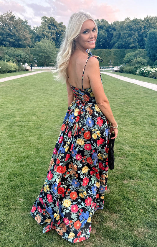 Juliet Black Taffeta Maxi Dress