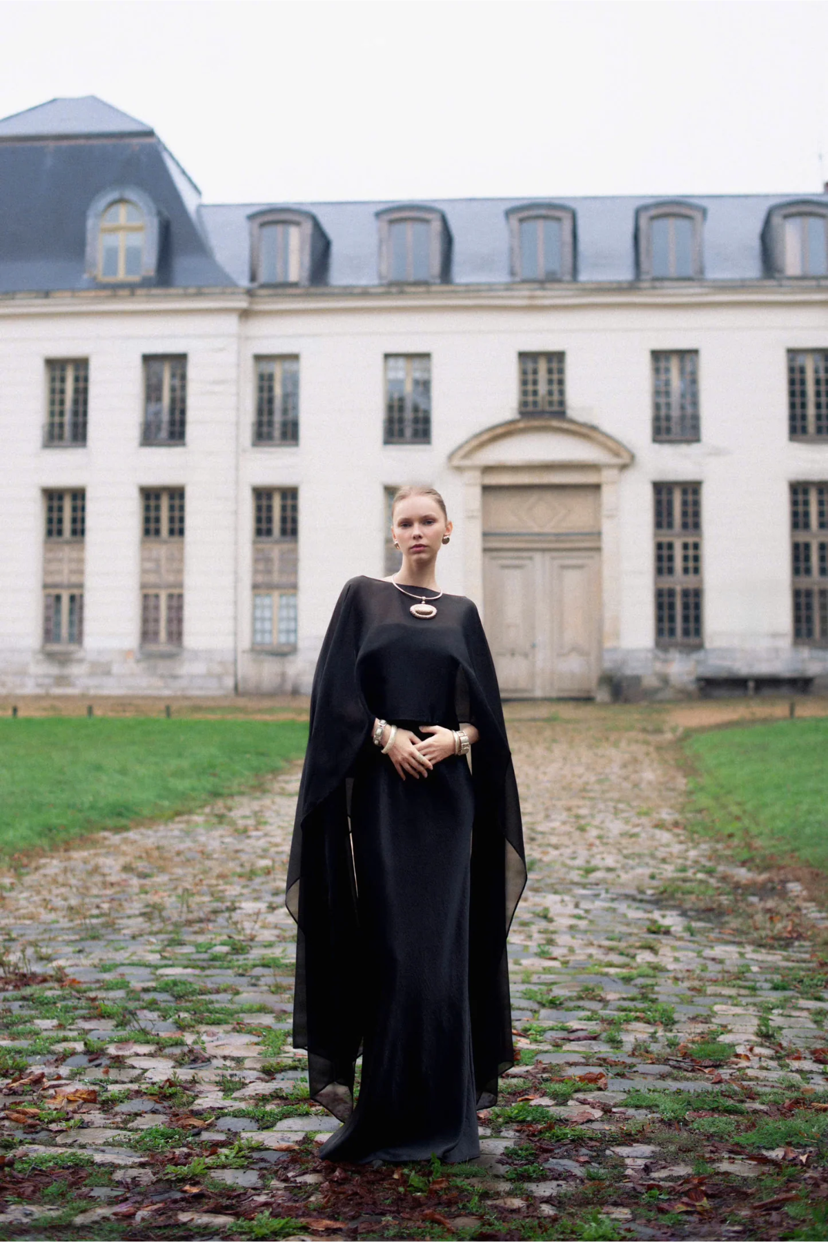 Ivory White Seloura Evening Gown