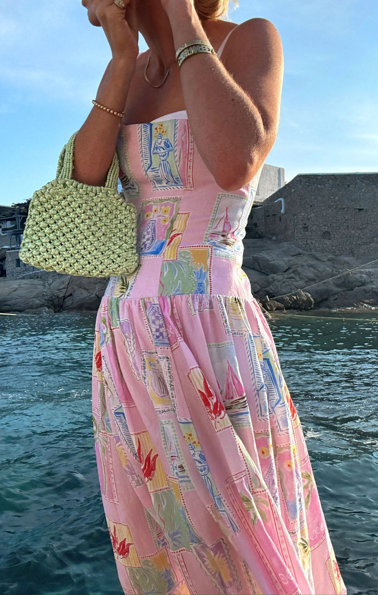 Hepburn Soleil Linen Midi Dress