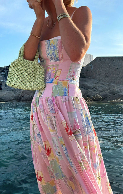 Hepburn Soleil Linen Midi Dress