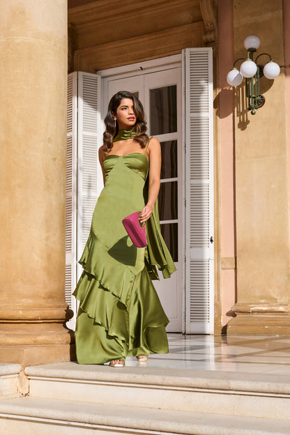 Georgina Emerald Silk Dress