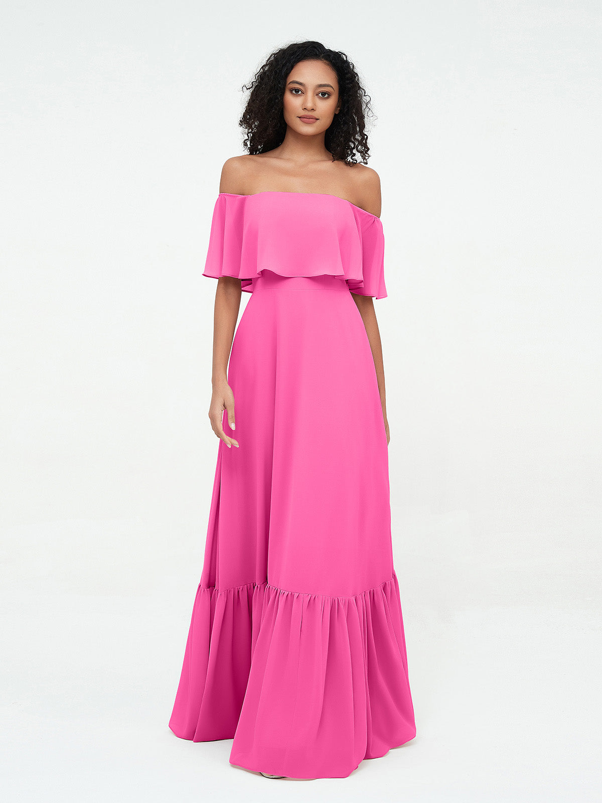 Azalea Azalea Chiffon Off-Shoulder Dress