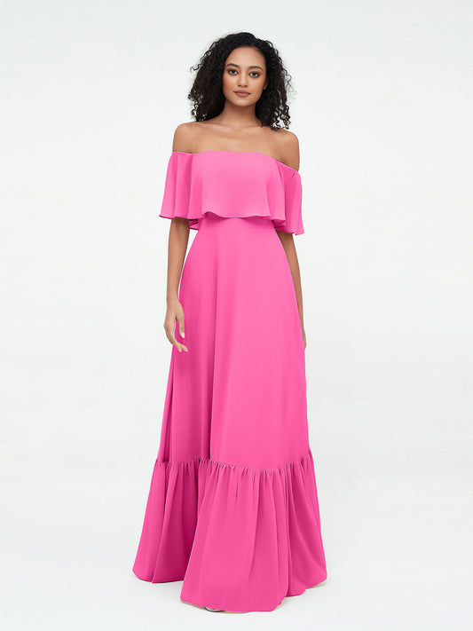 Azalea Azalea Chiffon Off-Shoulder Dress