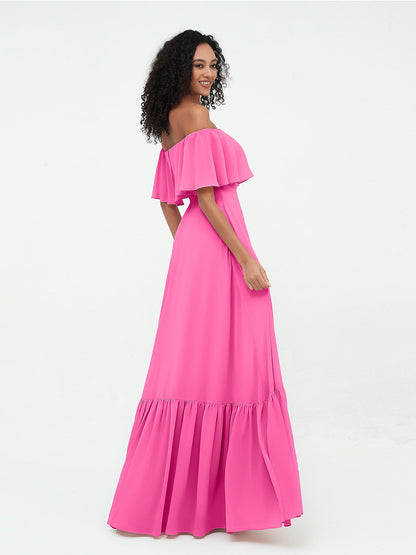 Azalea Azalea Chiffon Off-Shoulder Dress