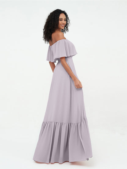 Dusk Azalea Chiffon Off-Shoulder Dress