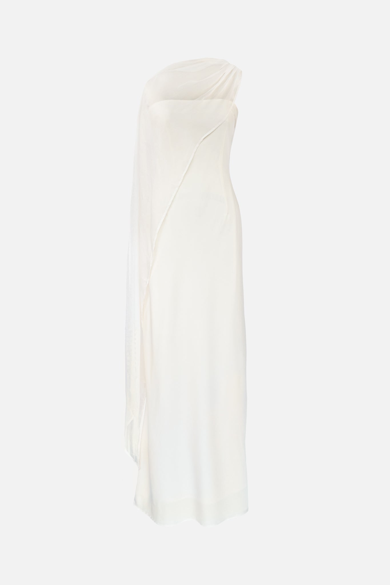 Ivory Vittoria Cape Dress in Peach