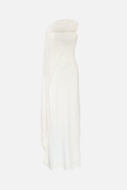 Ivory Vittoria Cape Dress in Peach