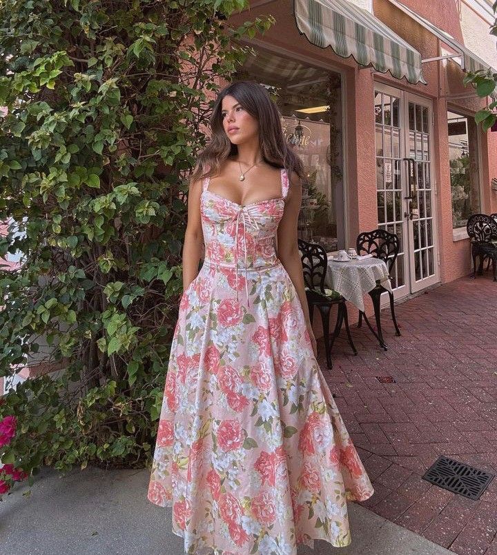 Custom Color( Add the color in the Order special instructions) Adelaide Floral A-Line Gown