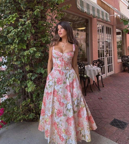 Custom Color( Add the color in the Order special instructions) Adelaide Floral A-Line Gown