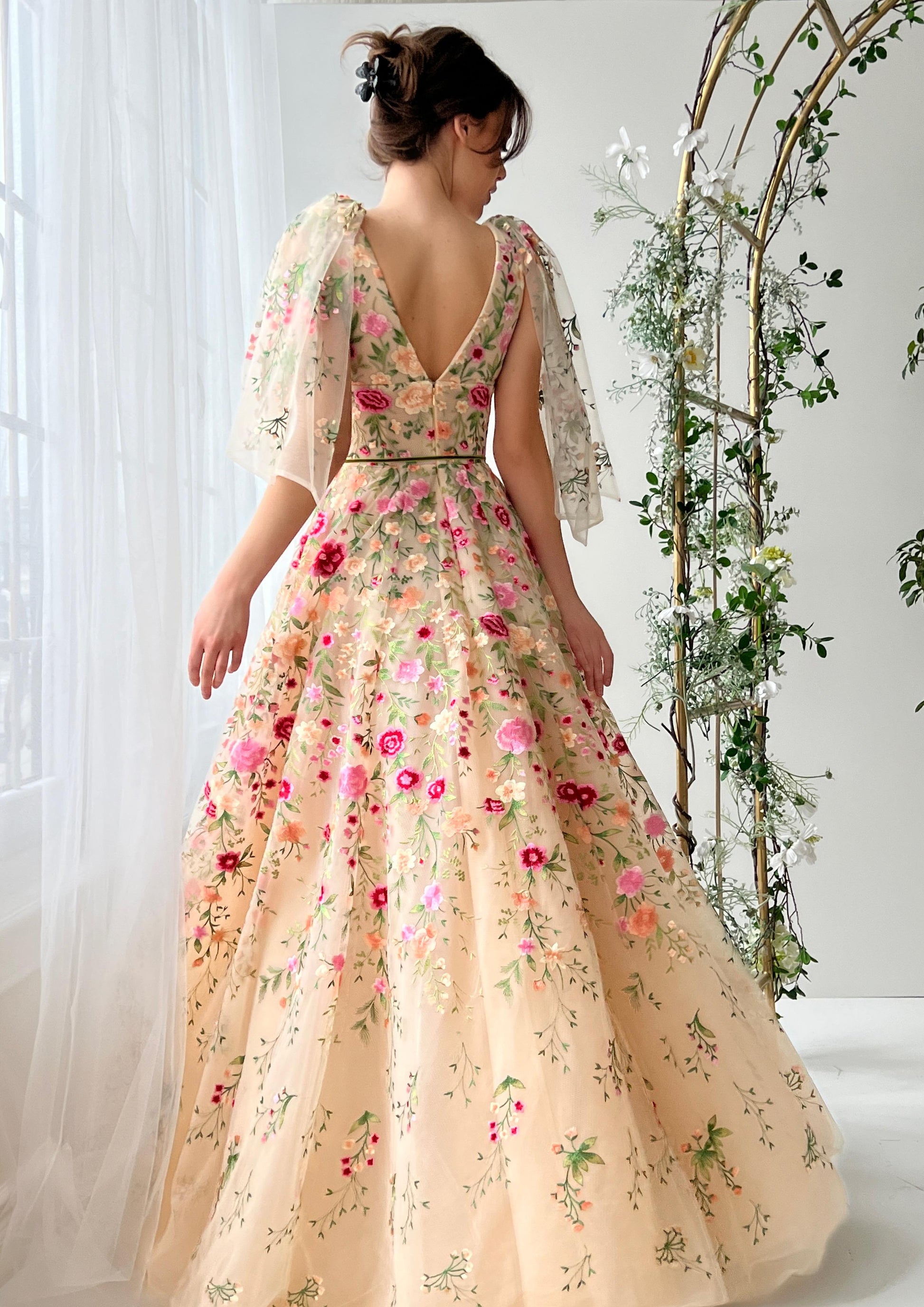 Lunaria Floral Evening Gown