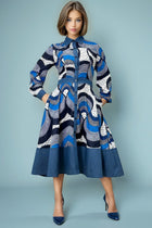 T25035 COLLARED MIDI DRESS (XS, S)